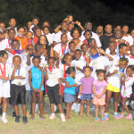 Participants with their awards in the BVI Athletics Association's Kiddies Athletics Summer Camp in Capoons Bay on Saturday. PHOTO Credit: Asson Electronics