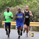Julius Farley, left Cuvin Andrews and Ian Montgomery formed the lead pack and occupied the top three positions  PHOTO: Dean "The Sportsman" Greenaway
