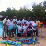 First batch of trainees begin Level 1 Swimming Teaching certification course run by BVI Swimming Foundation under the tutelage of Brian Brinkley MBE, two time Olympian and director of the foundation.  Photo source: VINO