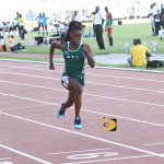 Taylor Hill competes in the 100m during the 2014 Carifta Games in Martinique.  Photo:  Dean "The Sportsman" Greenaway