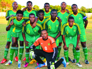 BVI National Football team that faced Anguilla in first round of warm up games. Photo: Provided