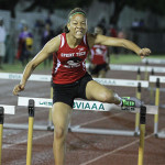 Deya Erickson chopped her personal best from 14.38 seconds to 14.09 in the process of demolishing Arianna Forbes' 9-year old 100m Hurdles National Record, during Saturday's Carolina Spring Break Classic in Puerto Rico.  PHOTO: Dean "The Sportsman" Greenaway