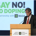Director General of the WADA, David Howman speaks during the World Anti-Doping Agency, WADA, symposium in Lausanne, Switzerland, Tuesday, March 24, 2015. Photo: AP Photo/Keystone, Jean-Christophe Bott.