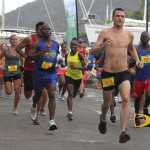 Caption: St. John’s Timothy “TJ” Hindes takes out the field in Saturday’s Virgin Gorda Half Marathon en route to improving his own course record with a time of 1 hour 32 minutes and 05 seconds Photo: Dean “The Sportsman” Greenaway