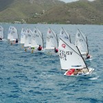 On the start line at the 2015 BVI Dinghy Championships. Photo: Todd VanSickle