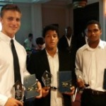 From L-R: Austin Keil, player of the year; Brothers Victor Amparo and Kenrick Thomas were awarded the Under-19 player of the year and most improved player, respectively. Photo Credit: Gordon French/BVI Platinum News