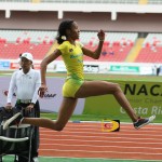 Chantel Malone leaps to secure Silver in 2nd NACAC Snr Championships and set new National Record and PB. Photo: Dean "The Spostsman" Greenaway