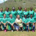 The BVI U17 Girls' team weathered some storms both on and off the field during the recent 2015 Caribbean Football Union World Cup Qualification Tournament in Nevis. Photo: BVIFA