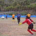 Keithreece Smith opening the scoring for Begrado Flax against the Seventh Day Adventist School. Photo: BVIFA