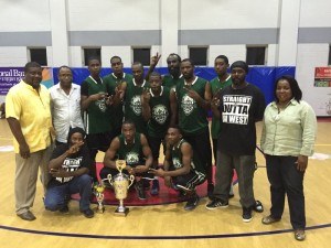 West Gunners new champions of 2015 Hon Julian Fraser Save the Seed Basketball League. Photo: Charlie Jackson / VINO