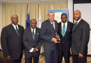 Members of the BVIOC Executive with Reynold ‘Rey’ O’Neal, OBE at a tribute evening hosted for him by the BVIOC on January 23, 2016 where he received the IOC Pierre de Coubertin Trophy in recognition of his outstanding efforts in promoting and encouraging the practice of sports in the British Virgin Islands and the Caribbean, and for being an inspiration to all involved in sports.