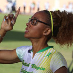 Lakeisha "Mimi" Warner gives thanks after splitting the Jamaicans for 400m Hurdles silver> PHOTO: Dean "The Sportsman" Greenaway