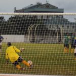 Thomas Albert saved a penalty for VG United but was powerless to stop the Islanders reaching the Terry Evans Cup Final. Photo: Charlie E. Jackson/VINO