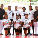The Virgin Islands U23 volleyball team at the inaugural Eastern Caribbean Volleyball Association (ECVA) Under-23 women’s Tournament, at the Vide Boutielle Secondary School’s court in St Lucia. Photo: Provided 