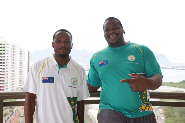Coach Omar Jones with Eldred Henry at Rio 2016. Photo: BVIOC