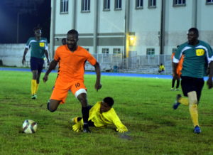 Richard Morgan netted twice in the 10-0 win for One Love against VG Utd Photo: BVIFA