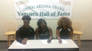 Trevia and Tynelle Gumbs sign off letters of intent with the University of Central Florida (UCF). Photo: Provided
